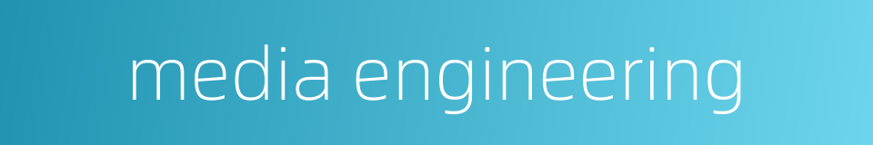 media engineering的同义词