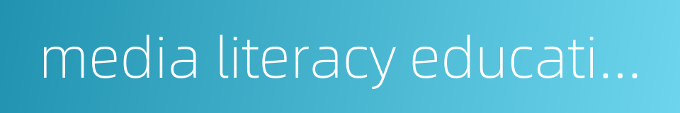 media literacy education的同义词