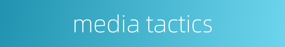 media tactics的同义词