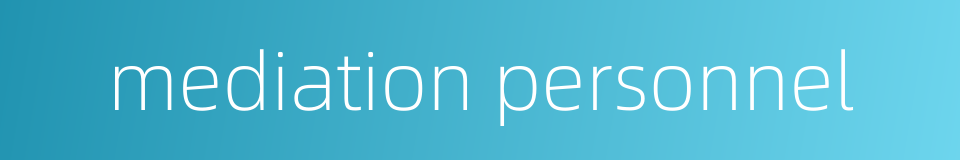 mediation personnel的同义词