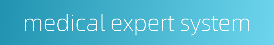 medical expert system的同义词