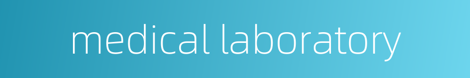 medical laboratory的同义词