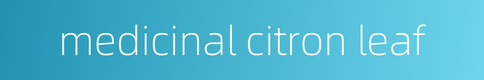 medicinal citron leaf的同义词