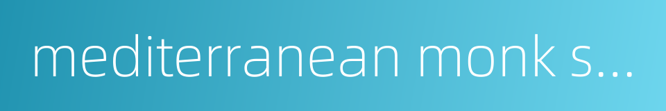 mediterranean monk seal的同义词