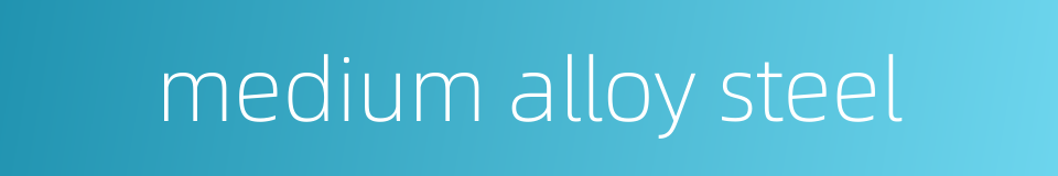 medium alloy steel的同义词