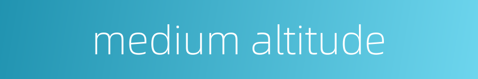 medium altitude的同义词