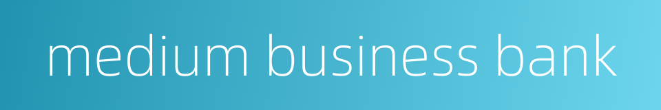 medium business bank的同义词