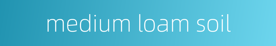 medium loam soil的同义词