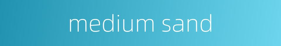 medium sand的同义词