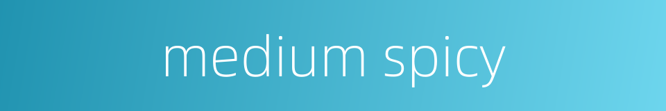 medium spicy的同义词