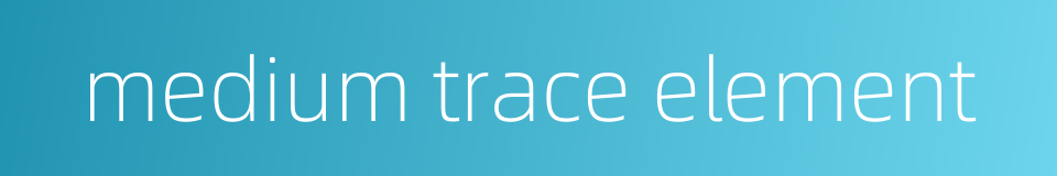 medium trace element的同义词