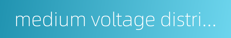 medium voltage distribution network的同义词
