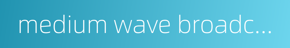 medium wave broadcast-transmitter的同义词