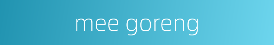 mee goreng的同义词