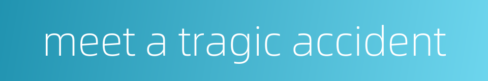 meet a tragic accident的同义词