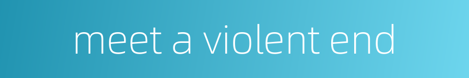 meet a violent end的同义词