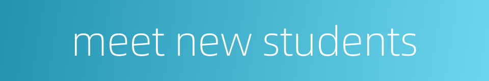 meet new students的同义词