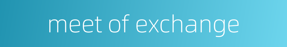 meet of exchange的同义词
