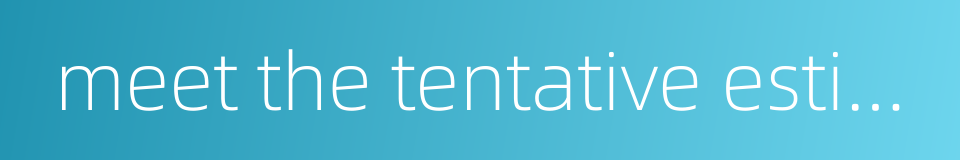 meet the tentative estimation的同义词