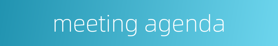 meeting agenda的同义词