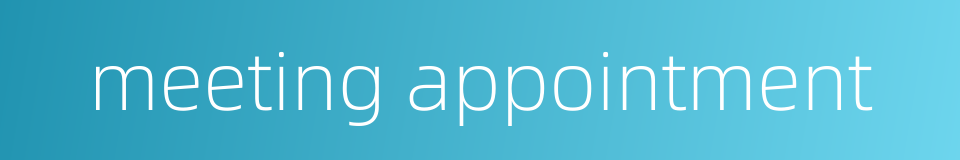 meeting appointment的同义词
