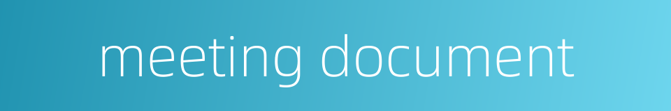 meeting document的同义词