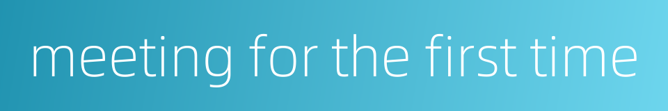 meeting for the first time的同义词