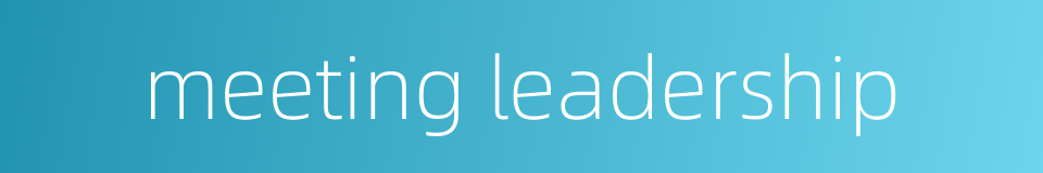 meeting leadership的同义词