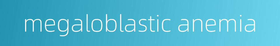 megaloblastic anemia的同义词