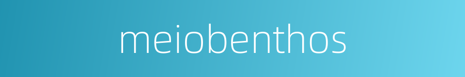 meiobenthos的同义词