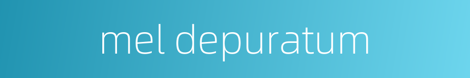 mel depuratum的同义词