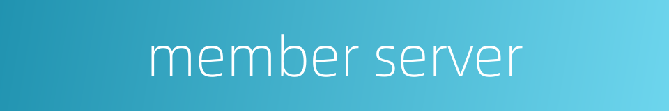 member server的同义词