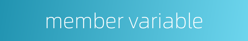 member variable的同义词