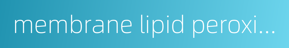 membrane lipid peroxidation的同义词