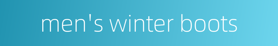 men's winter boots的同义词