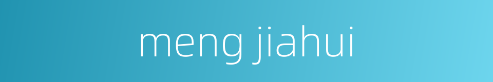 meng jiahui的同义词