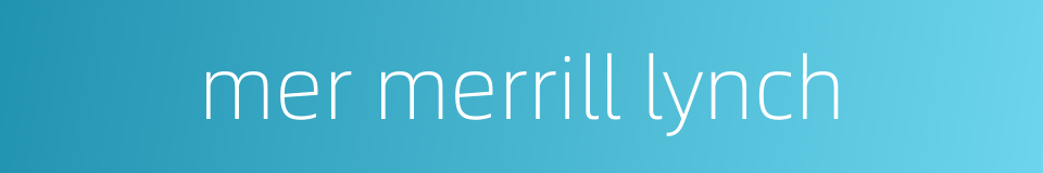 mer merrill lynch的同义词