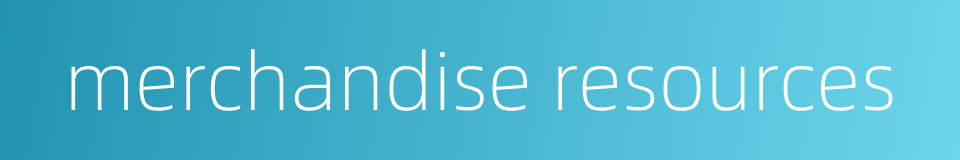 merchandise resources的同义词
