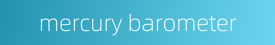 mercury barometer的同义词