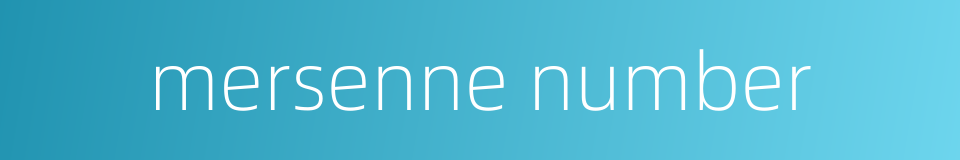 mersenne number的同义词
