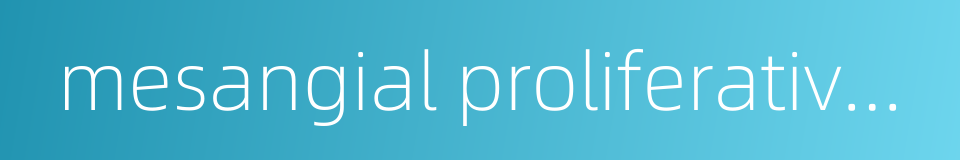 mesangial proliferative nephritis的同义词