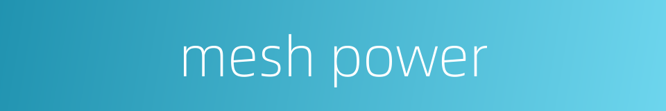 mesh power的同义词