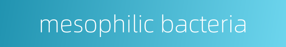 mesophilic bacteria的同义词