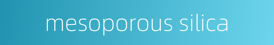 mesoporous silica的同义词