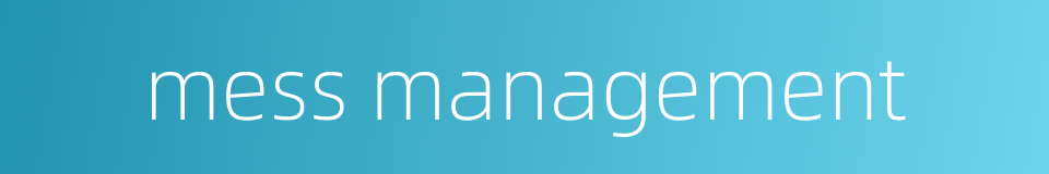 mess management的同义词