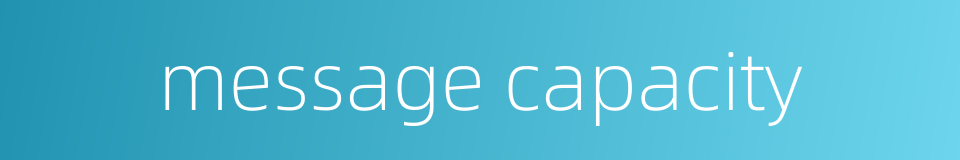 message capacity的同义词