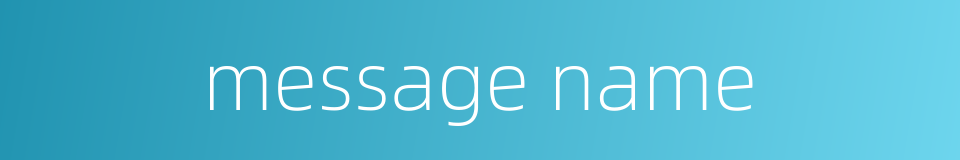 message name的同义词