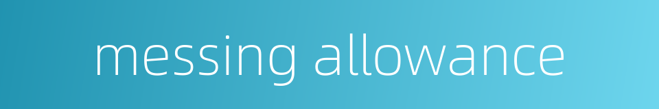messing allowance的同义词
