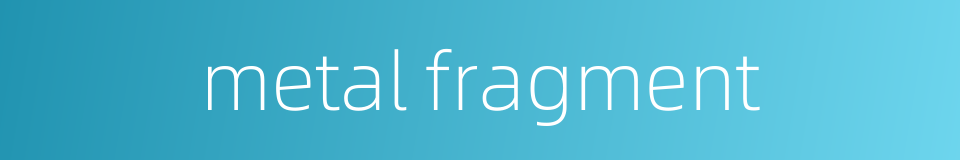 metal fragment的同义词