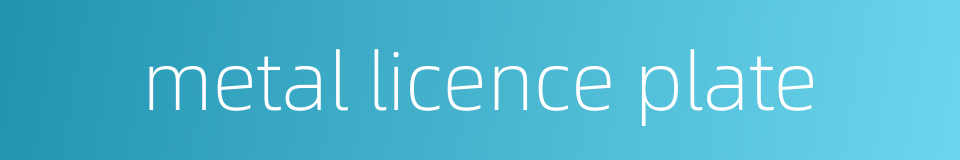 metal licence plate的同义词